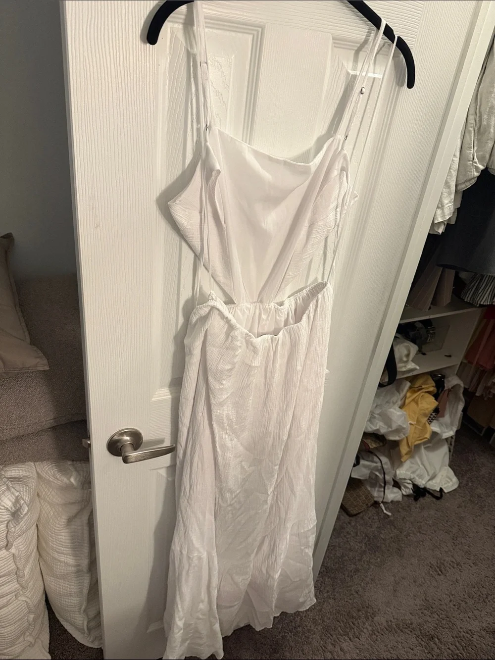 Abercrombie & Fitch White Maxi Dress with Side Cutouts